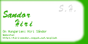 sandor hiri business card
